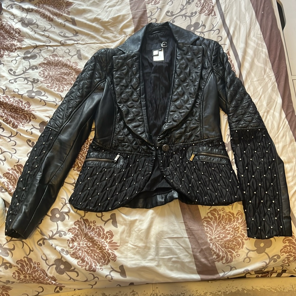 Roberto Cavalli Leather Jacket Size 44 Like Brand New